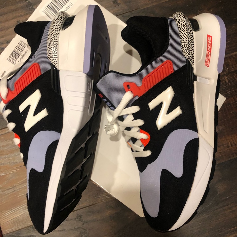 New Balance Black and Red Sneakers